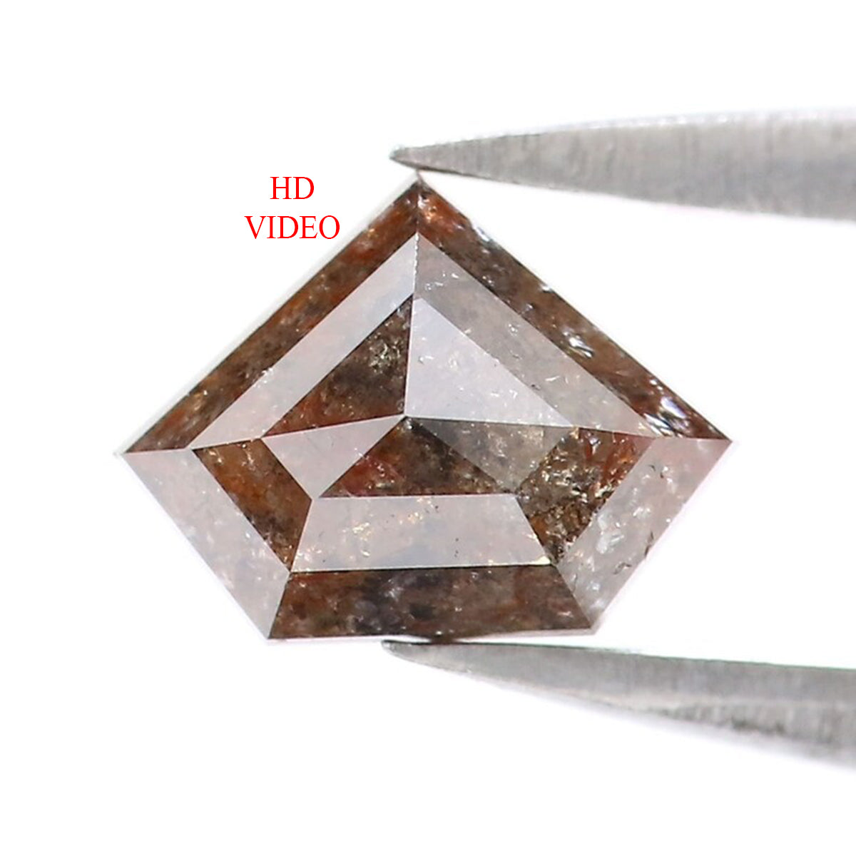 Natural Loose Shield Diamond Brown Black Color 0.83 CT 5.30 MM Shield Shape Rose Cut Diamond L5421