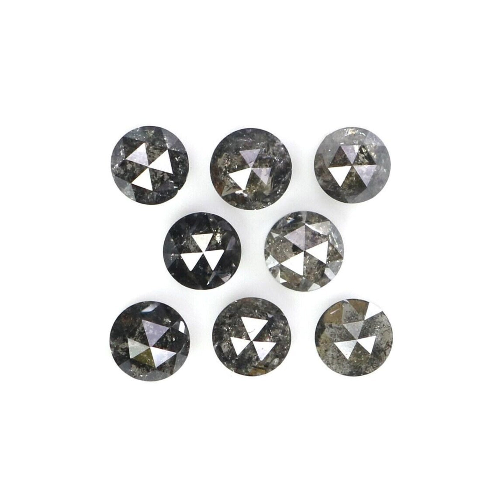 0.95 Ct Natural Loose Round Rose Cut Diamond Salt And Pepper Round Shape Diamond 2.90 MM Natural Black Grey Round Rose Cut Diamond NQ2350