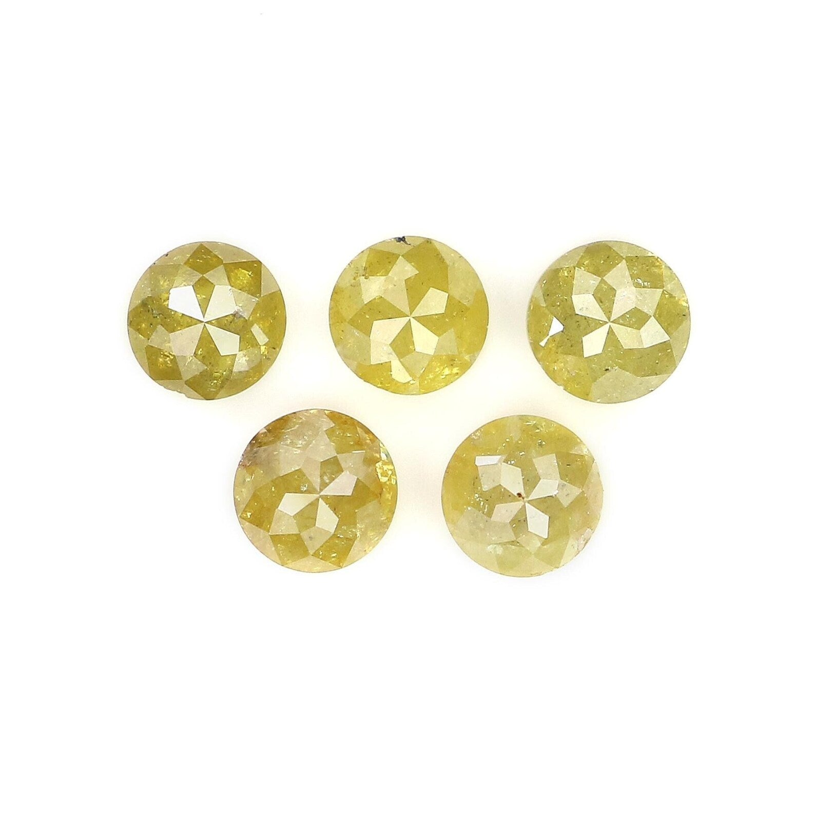 1.52 CT Natural Loose Round Rose Cut Diamond Yellow Color Round Shape Diamond 3.80 MM Natural Yellow Color Round Rose Cut Diamond NQ691