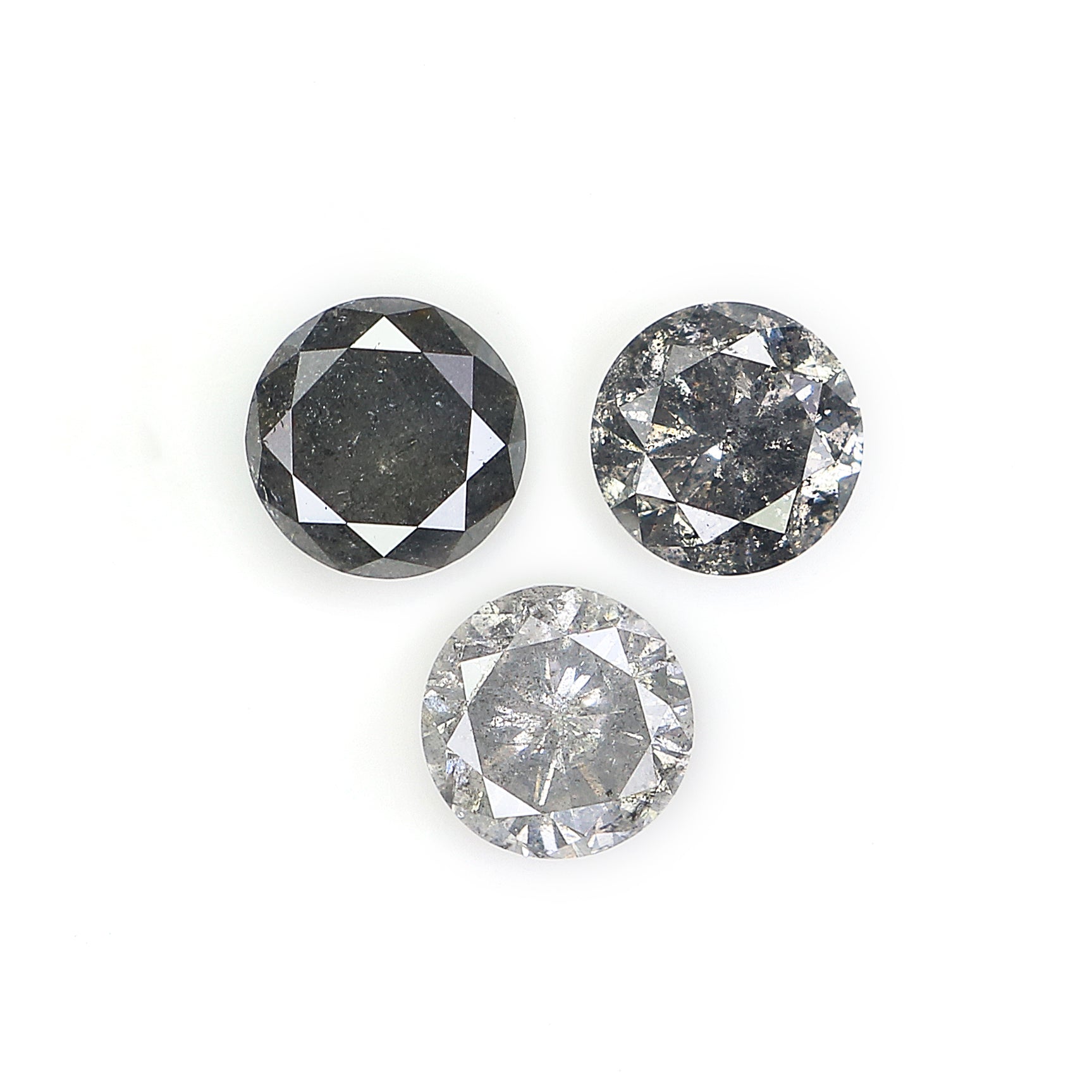0.97 Ct Natural Loose Round Shape Diamond Salt And Pepper Round Diamond 4.20  MM Natural Loose Diamond Round Brilliant Cut Diamond LQ1374