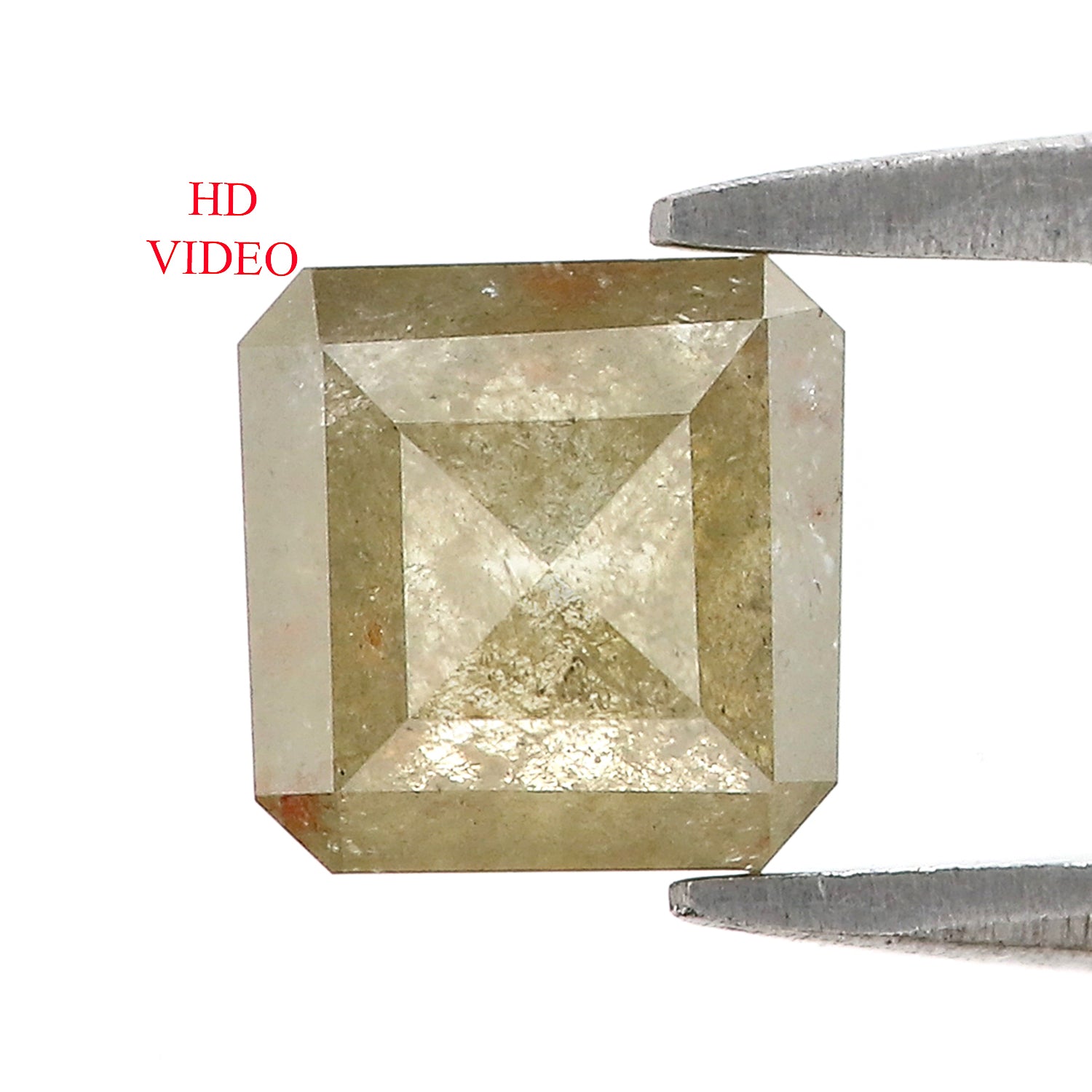 1.47 CT Natural Loose Radiant Shape Diamond Yellow Color Radiant Cut Diamond 6.40 MM Natural Grey Color Radiant Rose Cut Diamond LQ9427
