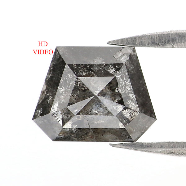 Natural Loose Shield Diamond, Salt And Pepper Shield Diamond, Natural Loose Diamond, Shield Rose Cut Diamond, 1.77 CT Shield Shape L2870