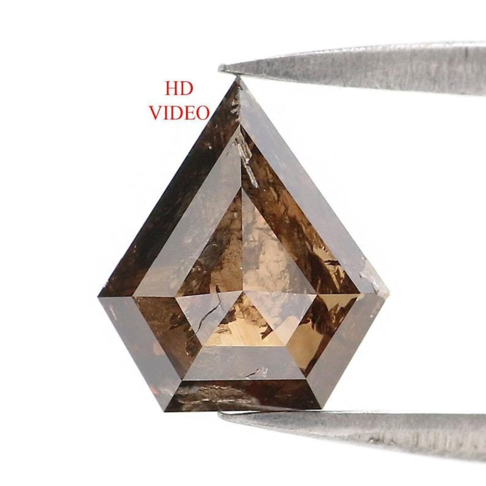 1.39 CT Natural Loose Shield Diamond Brown Color Shield Cut Diamond 8.60 MM Natural Loose Diamond Brown Color Shield Rose Cut Diamond QN8853