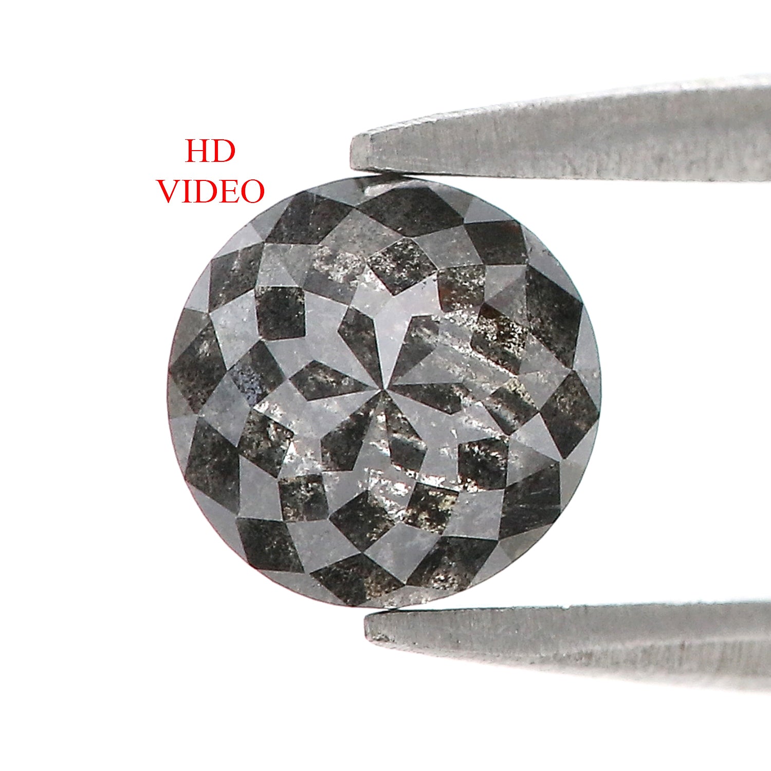 1.06 CT Natural Loose Round Rose Cut Diamond Salt And Pepper Round Diamond 5.75 MM Natural Black Grey Color Diamond Rose Cut Diamond L3390