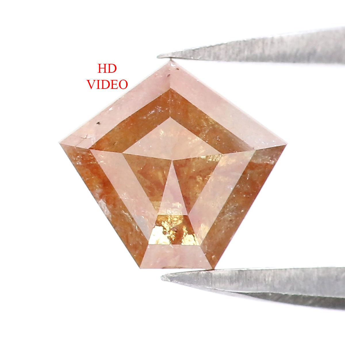 Natural Loose Pentagon Diamond Brown Color 0.88 CT 6.50 MM Pentagon Shape Rose Cut Diamond L9675