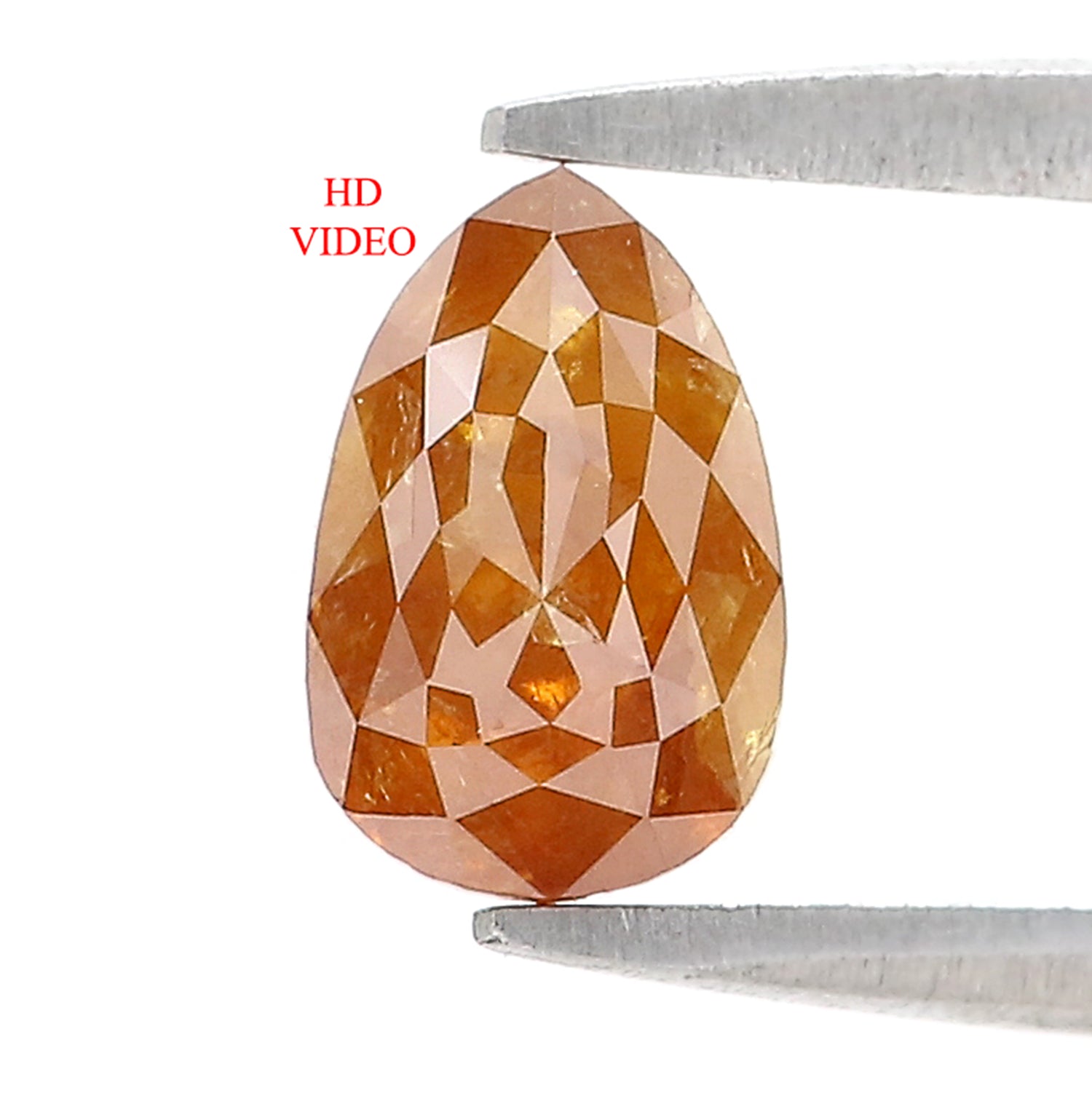 1.21 CT Natural Loose Pear Shape Diamond Brown Color Pear Diamond 7.70 MM Natural Loose Diamond Brown Color Pear Rose Cut Diamond N2660