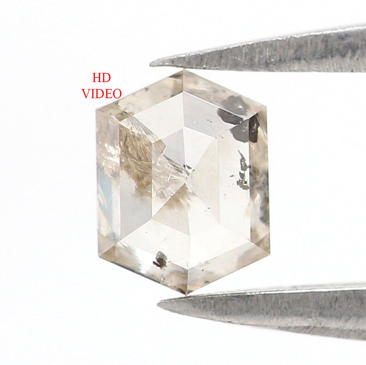 0.39 CT Natural Loose Hexagon Shape Diamond Light Brown Color Hexagon Diamond 4.80 MM Natural Brown Color Hexagon Rose Cut Diamond KQ2585