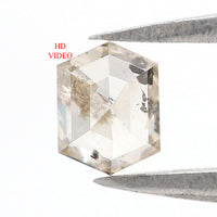 Natural Loose Hexagon Light Brown Color Diamond 0.39 CT 4.81 MM Hexagon Shape Rose Cut Diamond KR2585