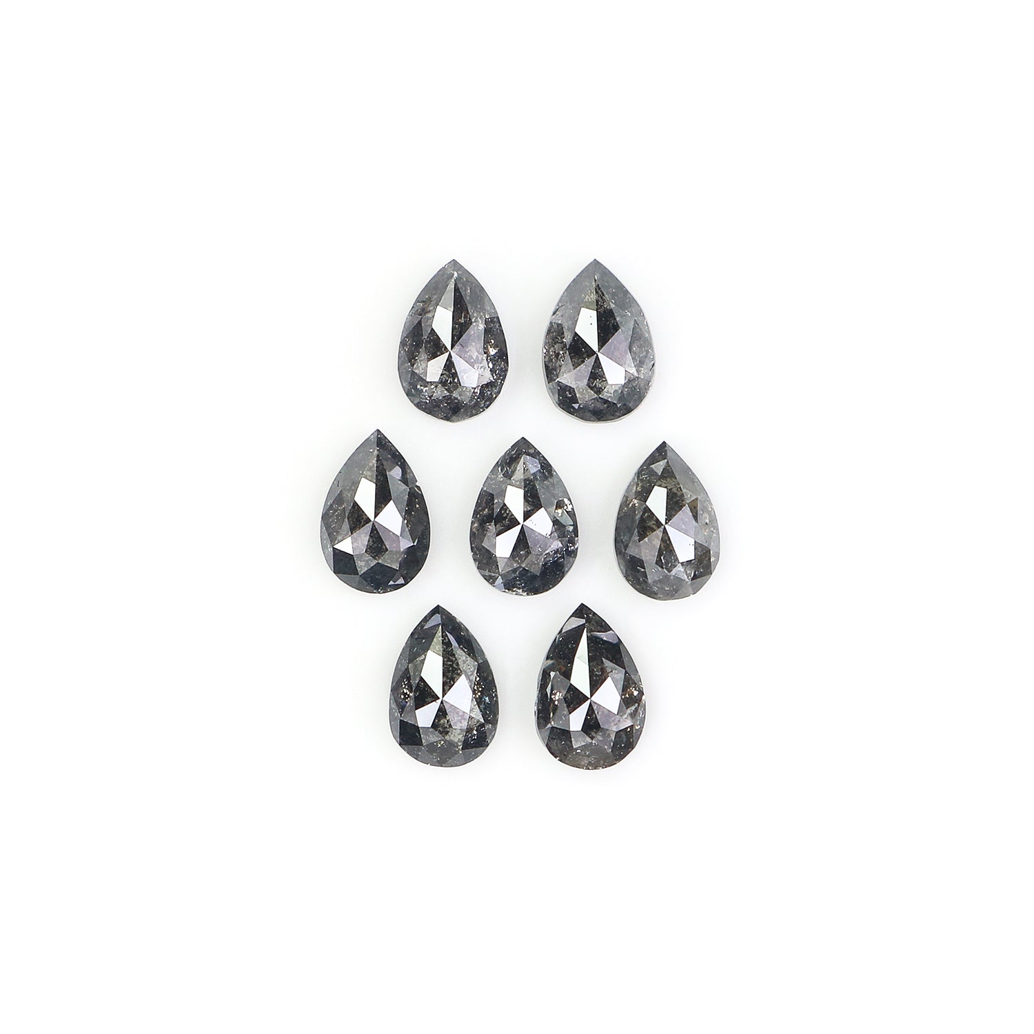 1.05 CT Natural Loose Pear Shape Diamond Salt And Pepper Pear Rose Cut Diamond 3.15 MM Black Grey Color Pear Shape Rose Cut Diamond L1278