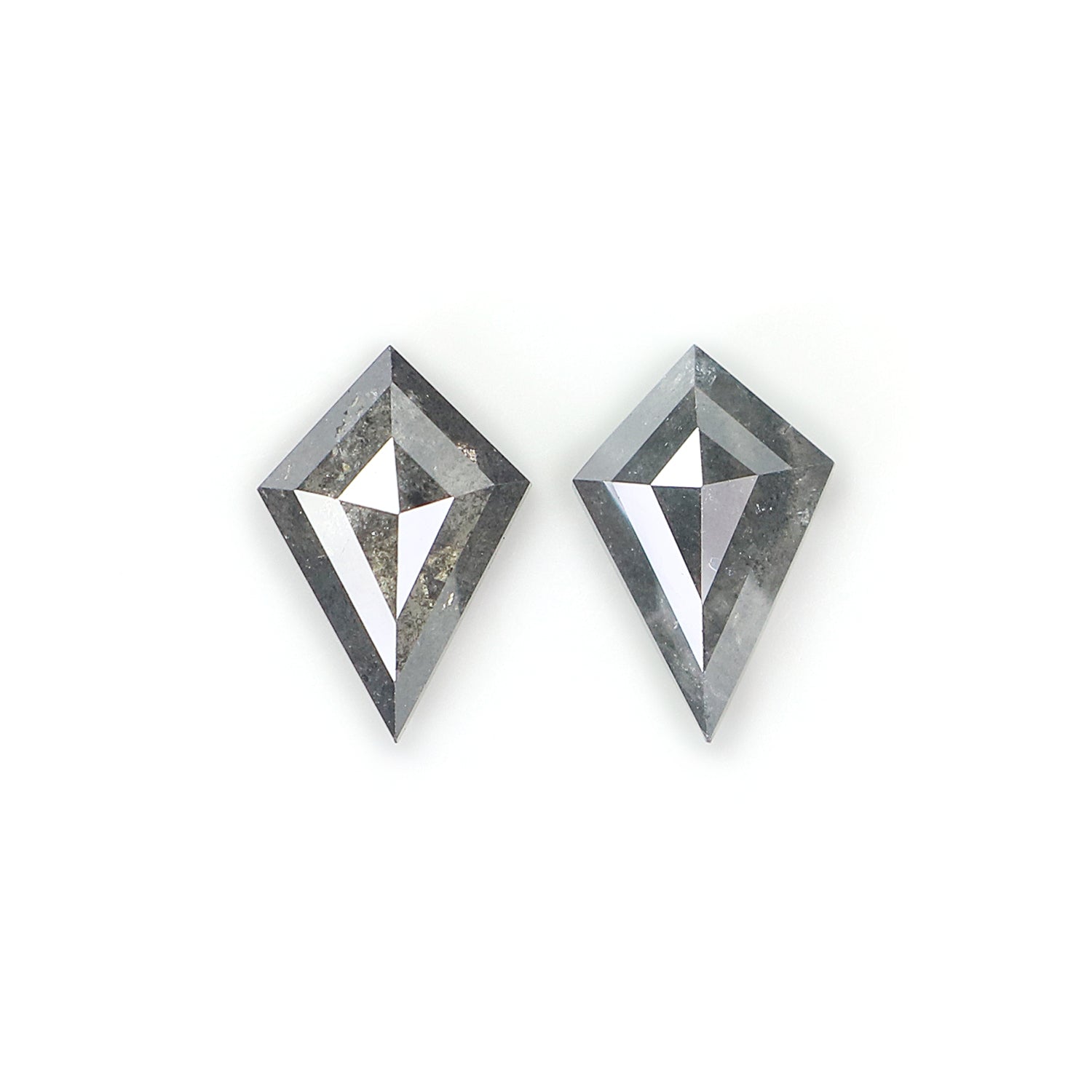 1.18 CT Natural Loose Kite Cut Pair Diamond Salt And Pepper Kite Diamond 7.75 MM Natural Loose Black Grey Color Kite Rose Cut Diamond L3438