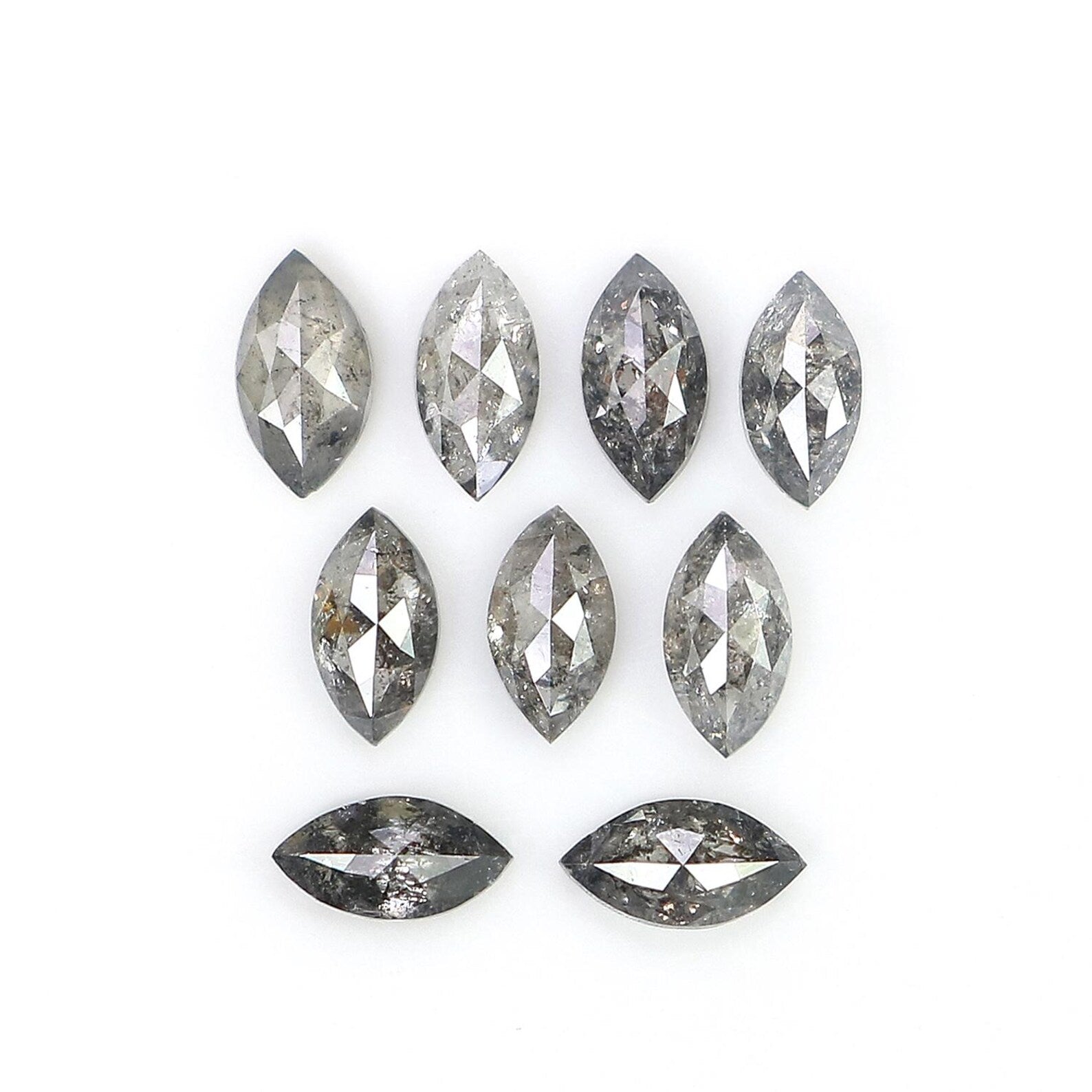 0.80 CT Natural Loose Marquise Shape Diamond Salt And Pepper Marquise Diamond 3.90 MM Black Grey Color Marquise Rose Cut Diamond NQ1599