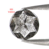 Natural Loose Round Rose Cut Diamond, Salt And Pepper Round Diamond, Natural Loose Diamond, Rose Cut Diamond, 0.97 CT Round Shape L2957