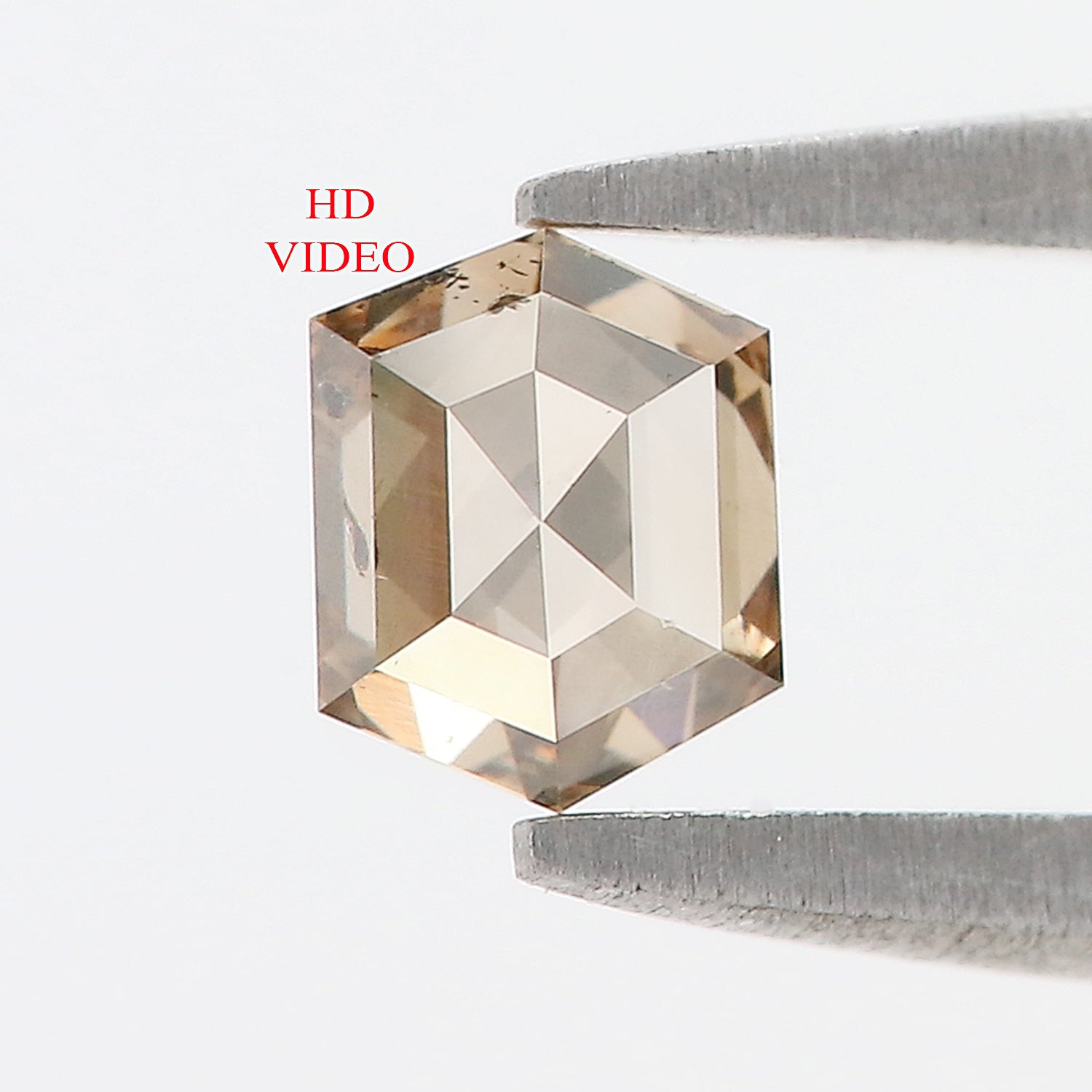 0.44 CT Natural Loose Hexagon Shape Diamond Brown Color Hexagon Cut Diamond 4.95 MM Natural Hexagon Shape Rose Cut Brown Color Diamond LQ782