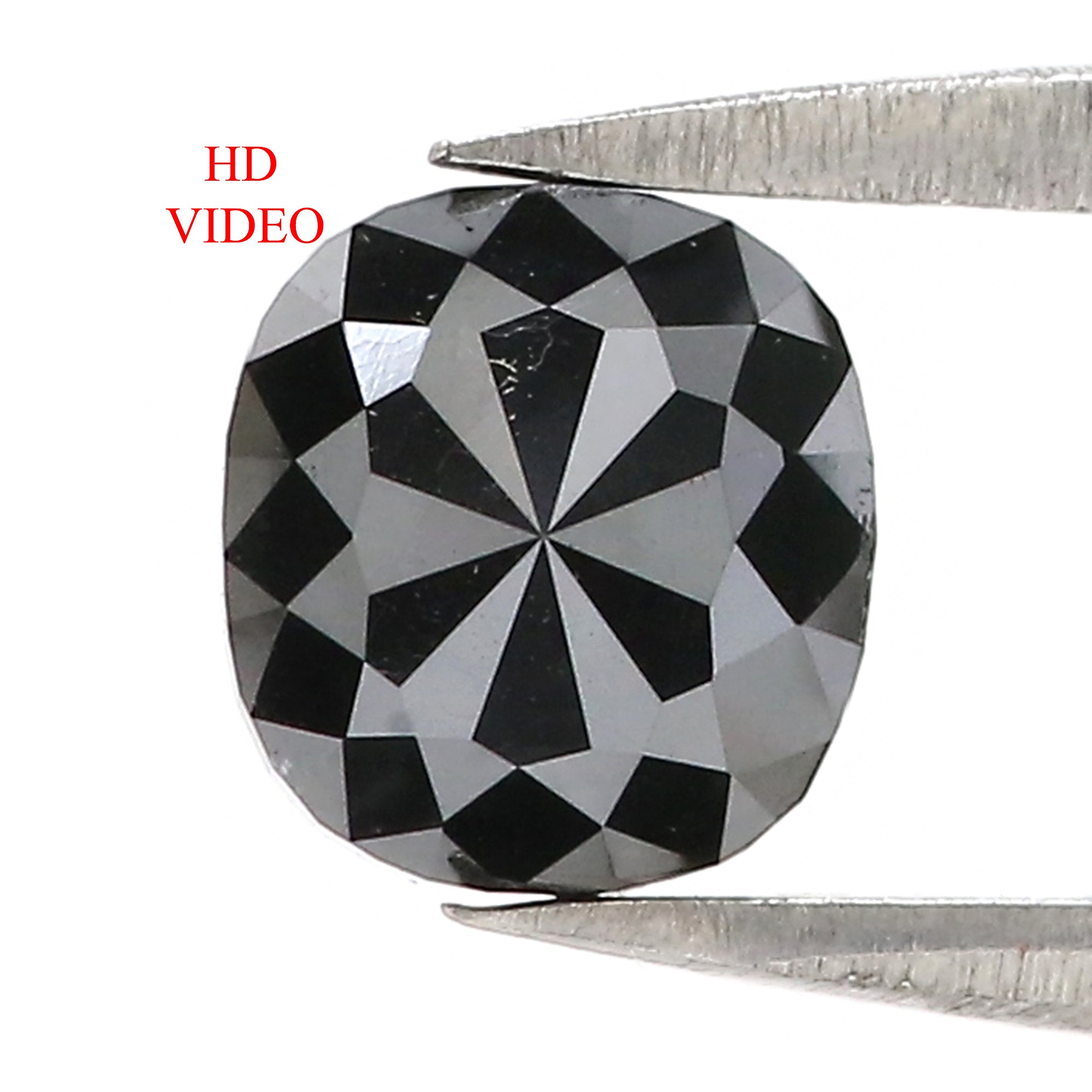 1.17 CT Natural Loose Cushion Shape Diamond Black Color Cushion Diamond 6.60 MM Natural Loose Black Color Cushion Rose Cut Diamond LQ7725