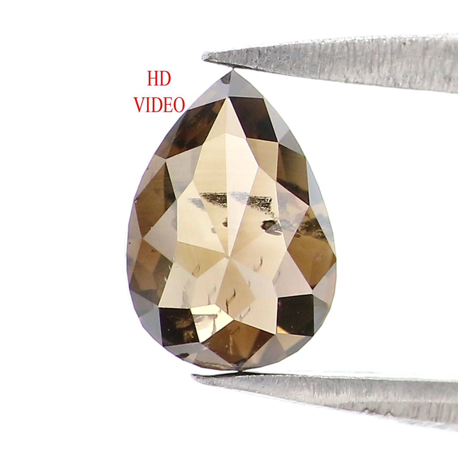 0.80 CT Natural Loose Pear Shape Diamond Black Brown Color Pear Cut Diamond 6.60 MM Natural Loose Pear Shape Rose Cut Diamond LQ8989