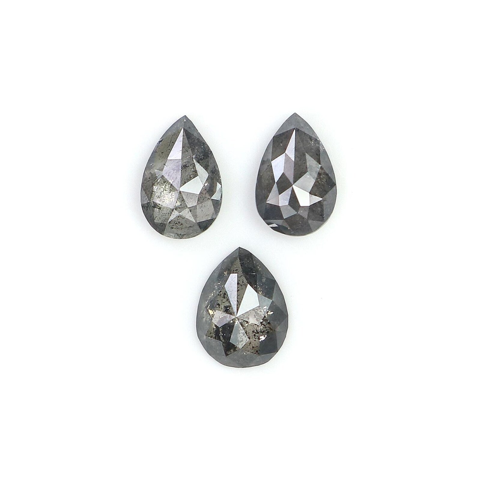 0.70 CT Natural Loose Pear Shape Diamond Salt And Pepper Pear Cut Diamond 5.15 MM Natural Loose Diamond Pear Shape Rose Cut Diamond NQ1861