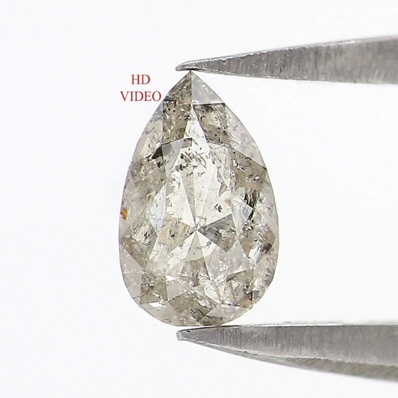 0.35 CT Natural Loose Pear Shape Diamond Salt And Pepper Pear Diamond 5.70 MM Natural Diamond Black Grey Color Pear Rose Cut Diamond NQ1040