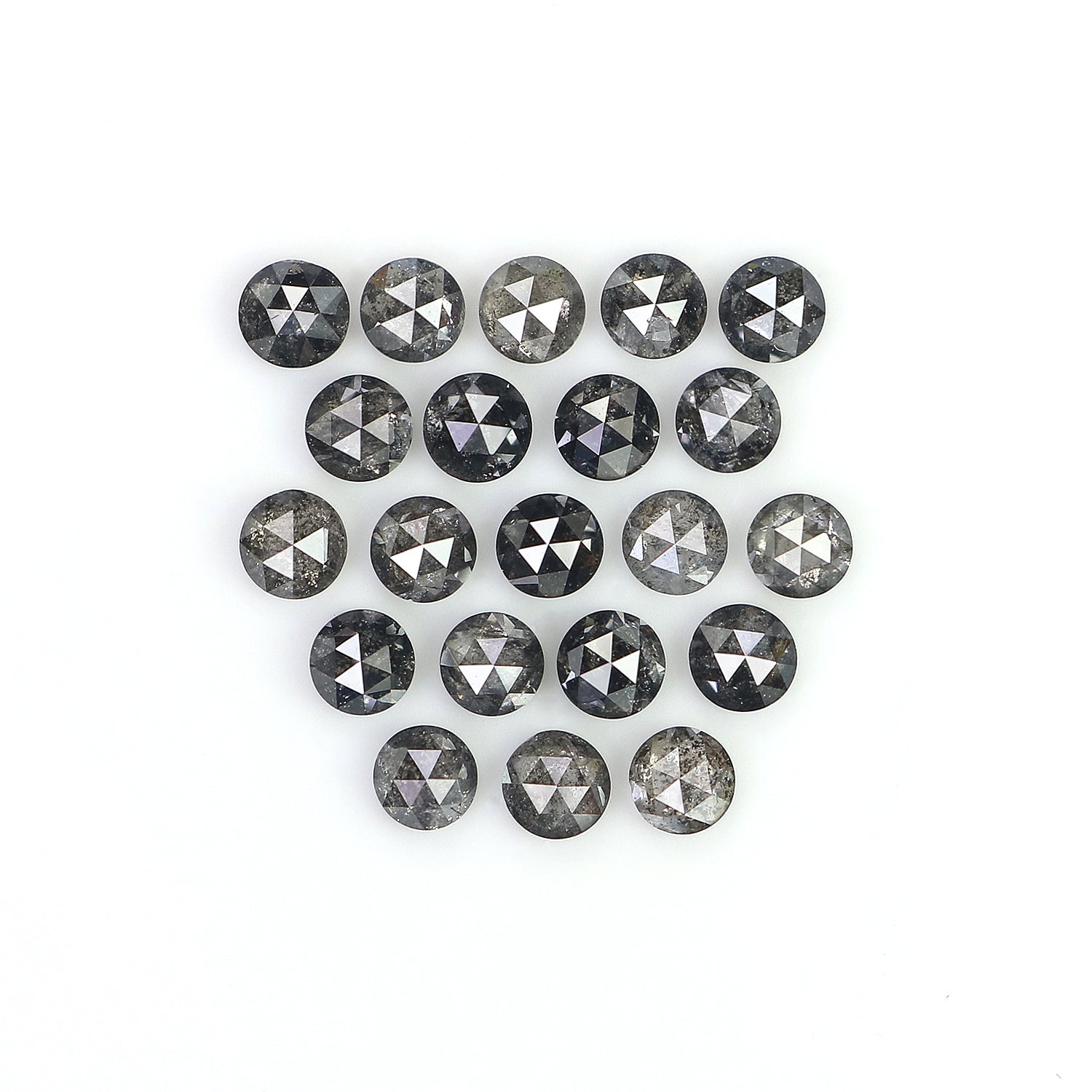 1.73 Ct Natural Loose Round Rose Cut Diamond Salt And Pepper Round Diamond 2.60 MM Natural Black Grey Color Round Rose Cut Diamond LQ1819