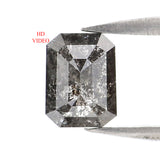 Natural Loose Emerald Diamond, Salt And Pepper Emerald Diamond, Natural Loose Diamond, Emerald Cut Diamond, 0.78 CT Emerald Shape KR2703