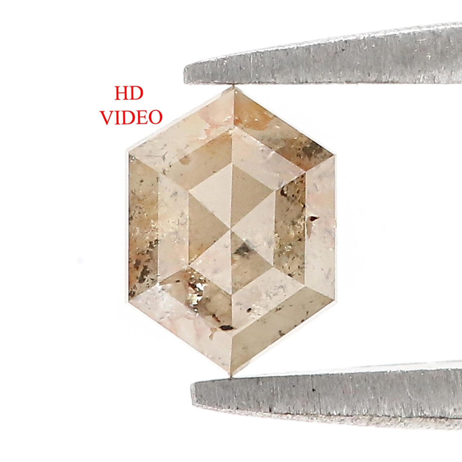 0.73 CT Natural Loose Hexagon Shape Diamond Brown Color Hexagon Diamond 6.35 MM Natural Diamond Brown Color Hexagon Rose Cut Diamond QNB522