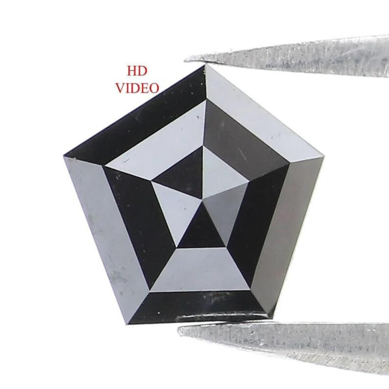 0.60 CT Natural Loose Pentagon Shape Diamond Black Color Pentagon Diamond 5.75 MM Natural Loose Black Color Pentagon Rose Cut Diamond NQ661