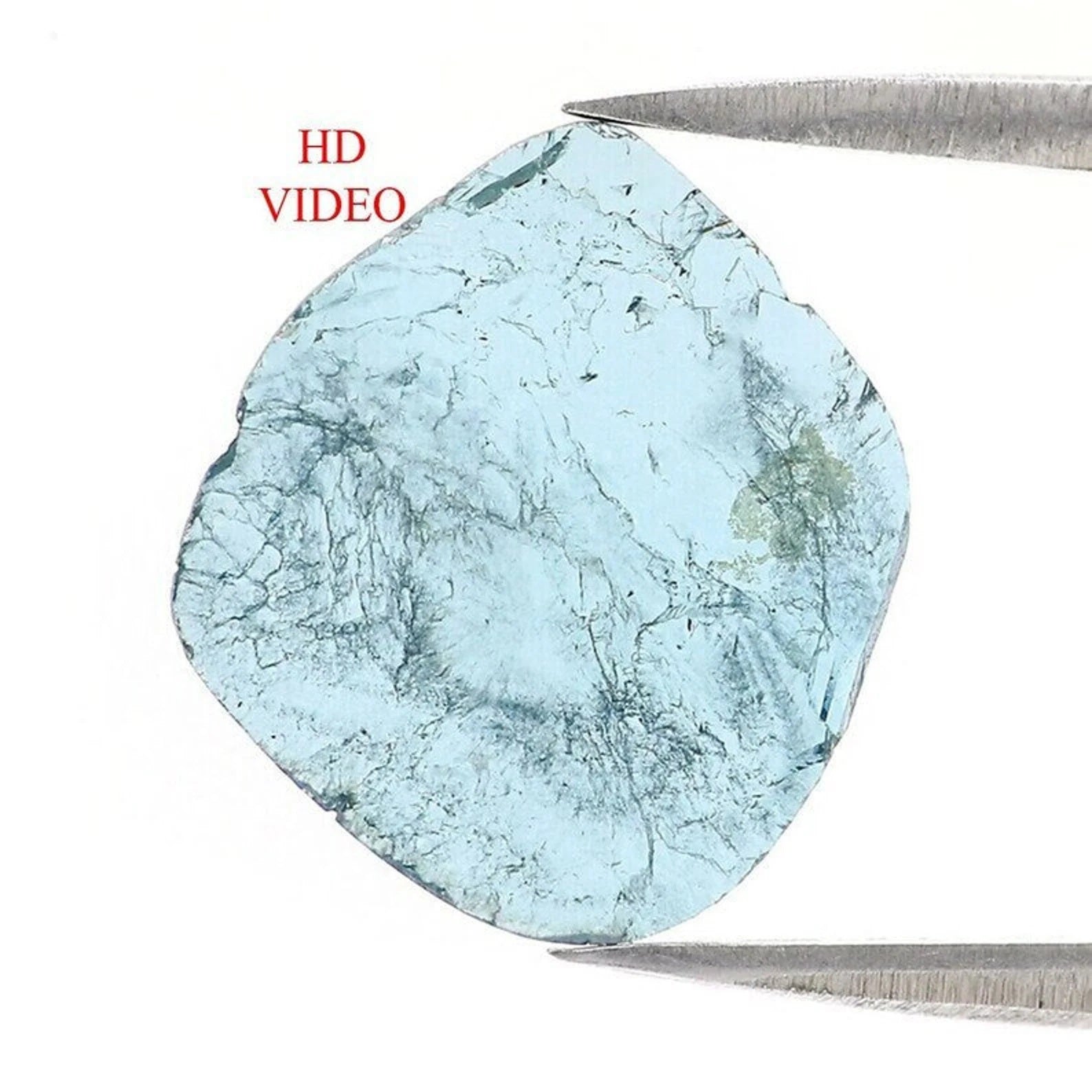 0.86 CT Natural Loose Slice Shape Diamond Blue Color Slice Cut Diamond 11.50 MM Natural Diamond Irregular Cut Slice Shape Diamond NQ1318