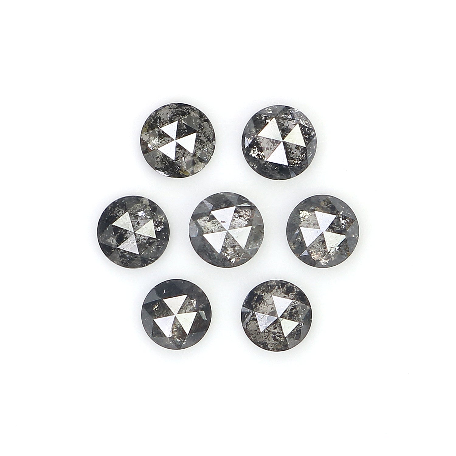 1.10 Ct Natural Loose Round Rose Cut Diamond Salt And Pepper Round Shape Diamond 3.30 MM Natural Black Grey Round Rose Cut Diamond LQ2782