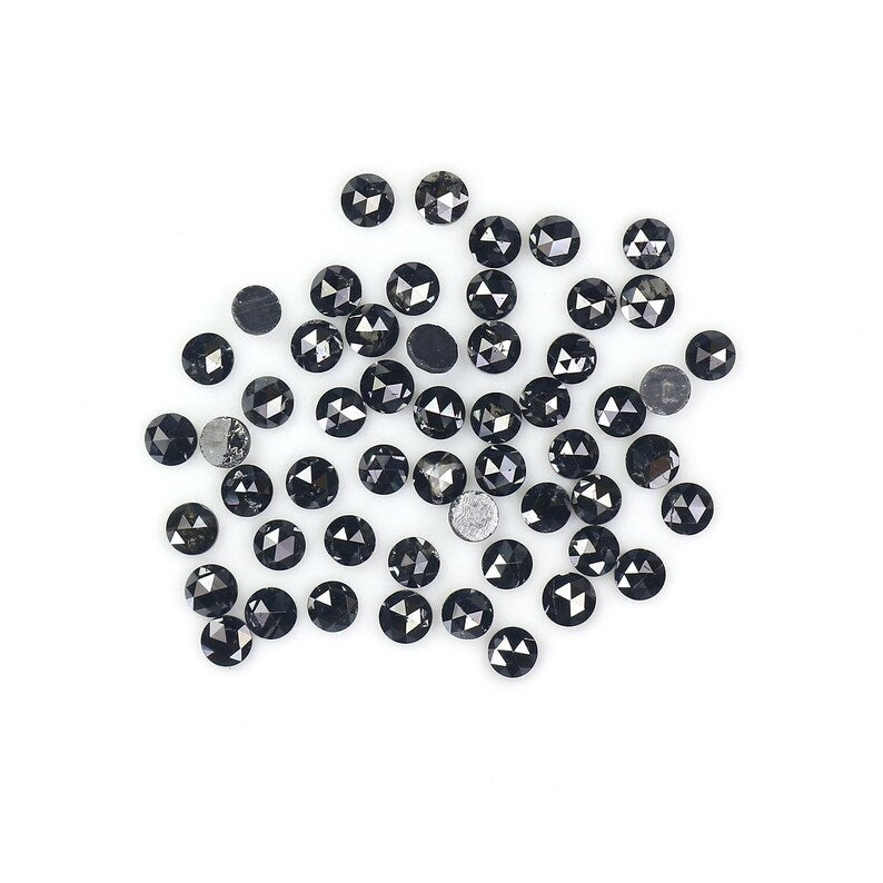 2.91 CT Natural Loose Round Shape Diamond Black Color Round Diamond 2.30 MM Natural Loose Diamond Black Color Round Rose Cut Diamond NQ1781