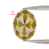 Natural Loose Oval Diamond, Yellow Color Oval Diamond, Natural Loose Diamond, Oval Rose Cut Diamond, 1.80 CT Oval Shape Diamond L2837