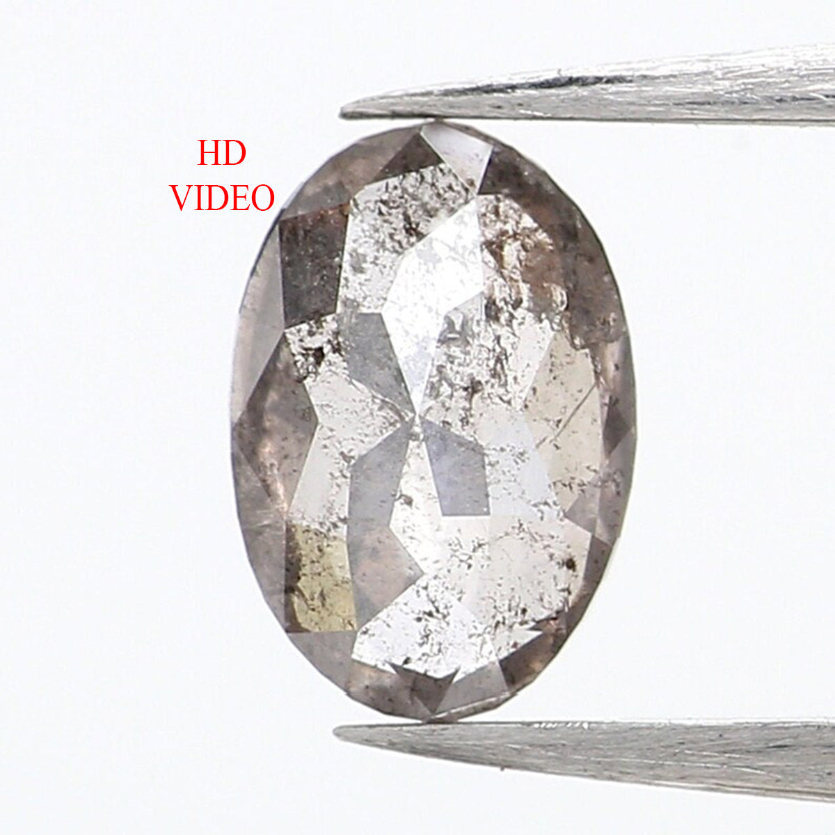 0.40 CT Natural Loose Oval Shape Diamond Salt And Pepper Oval Cut Diamond 5.85 MM Natural Loose Black Grey Color Oval Rose Cut Diamond LQ244