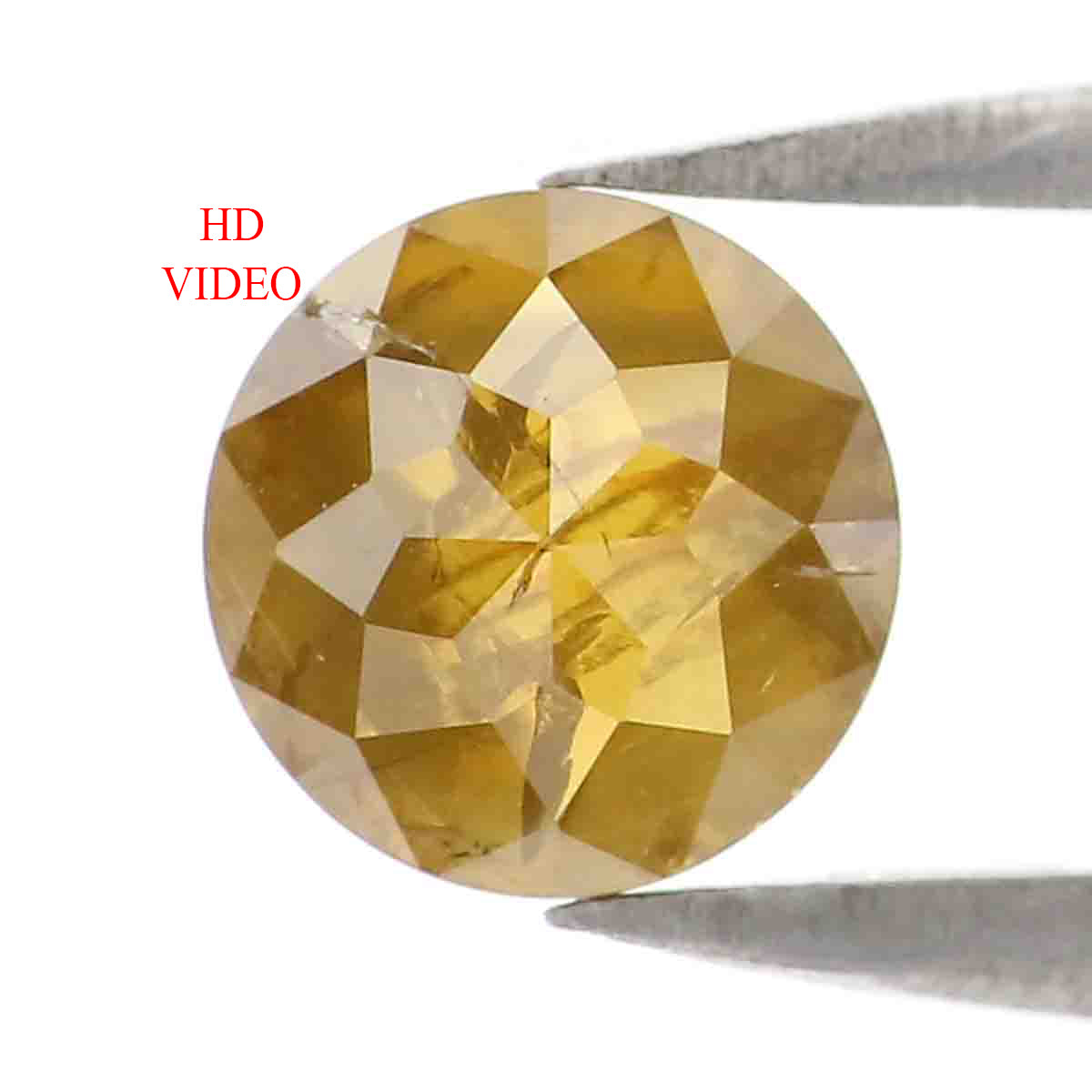 Natural Loose Rose Cut Yellow Brown Diamond Color 0.87 CT 5.55 MM Round Rose Cut Shape Diamond L9136