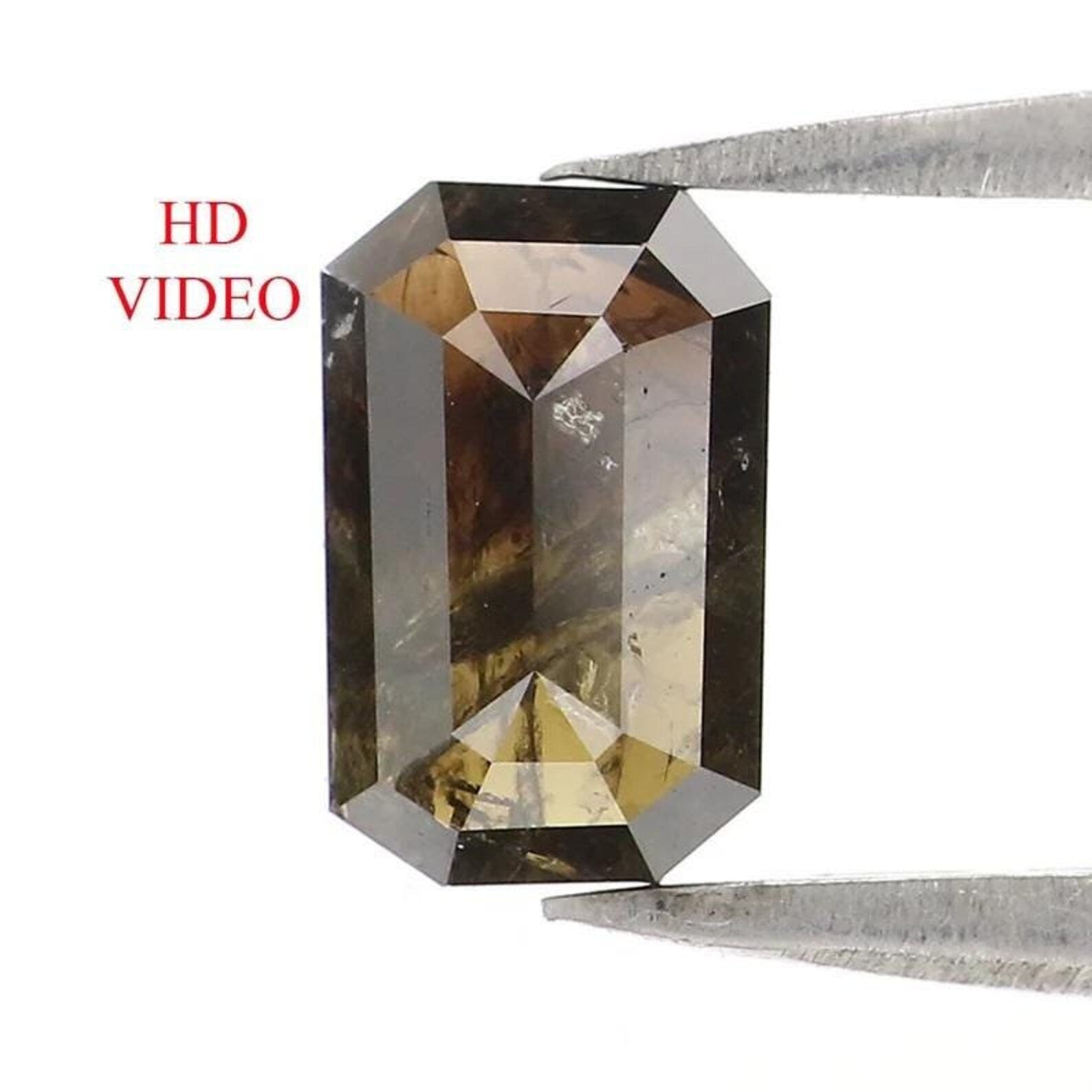 1.19 CT Natural Loose Emerald Shape Diamond Brown Color Emerald Diamond 7.55 MM Natural Diamond Brown Color Emerald Rose Cut Diamond NQ2361