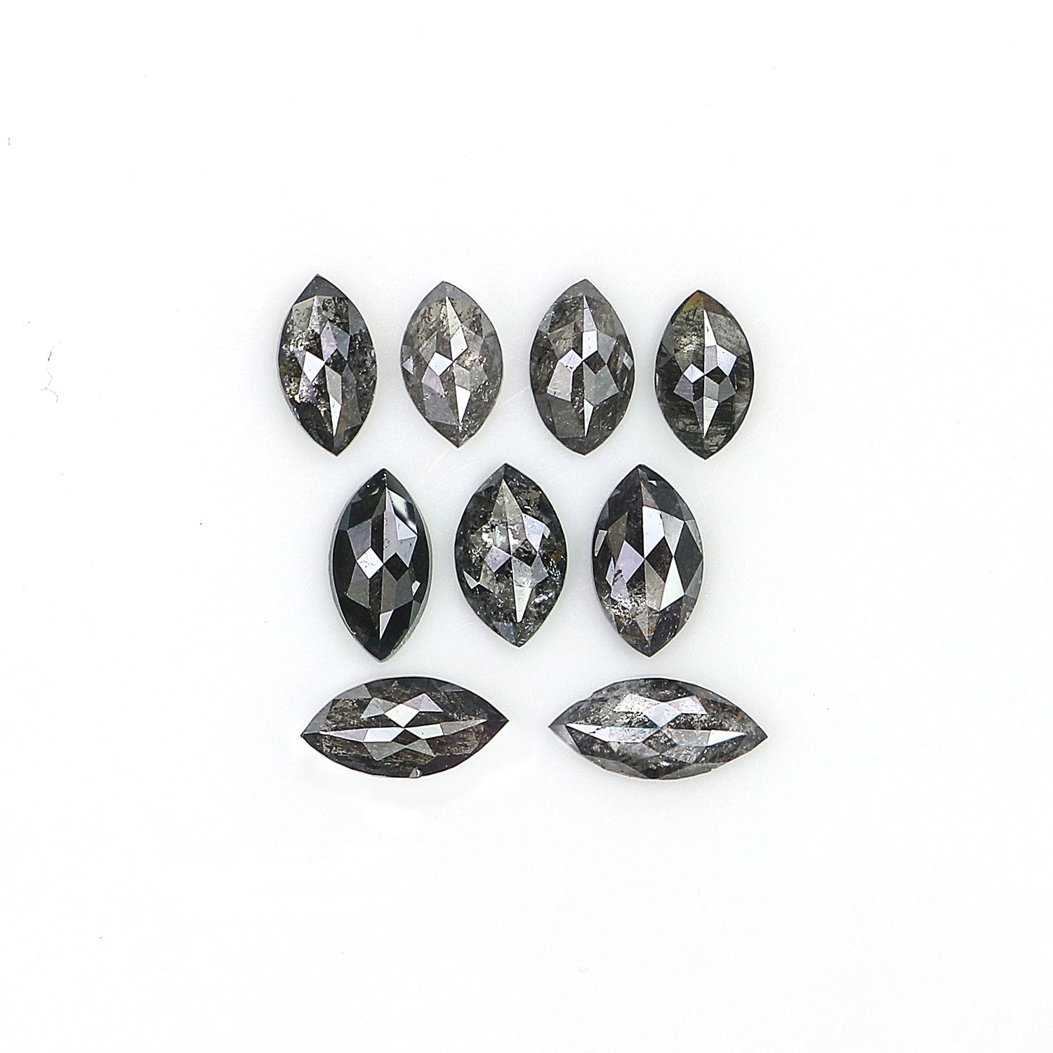 0.79 CT Natural Loose Marquise Shape Diamond Salt And Pepper Marquise Rose Cut Diamond 3.70 MM Black Grey Color Marquise Cut Diamond LQ2879