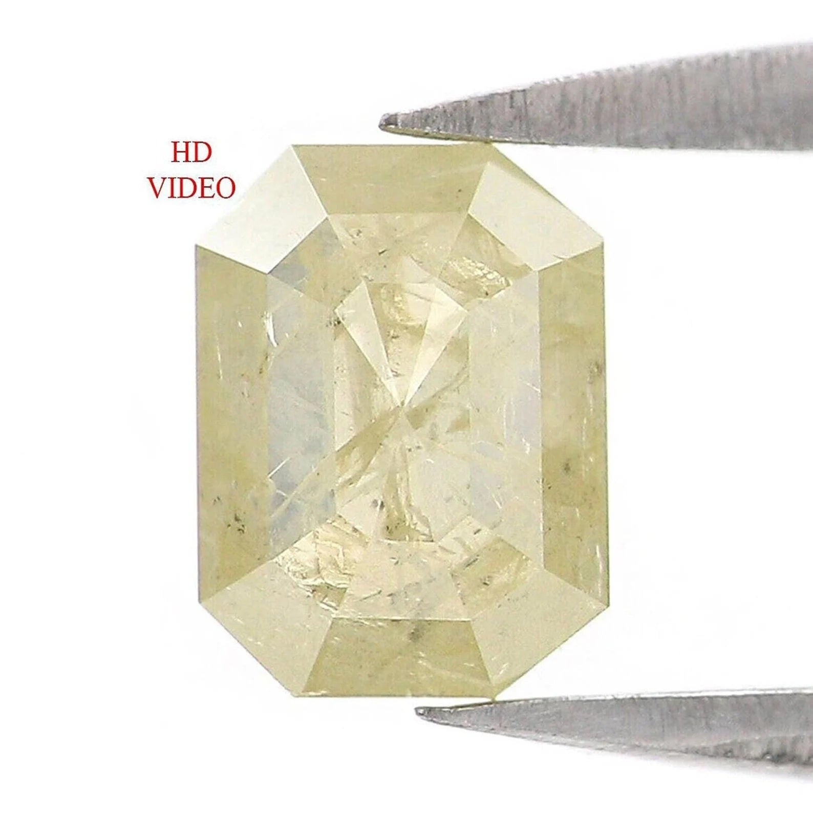 0.67 CT Natural Loose Emerald Shape Diamond Yellow Color Emerald Diamond 6.10 MM Natural Loose Grey Color Emerald Rose Cut Diamond NQ7455