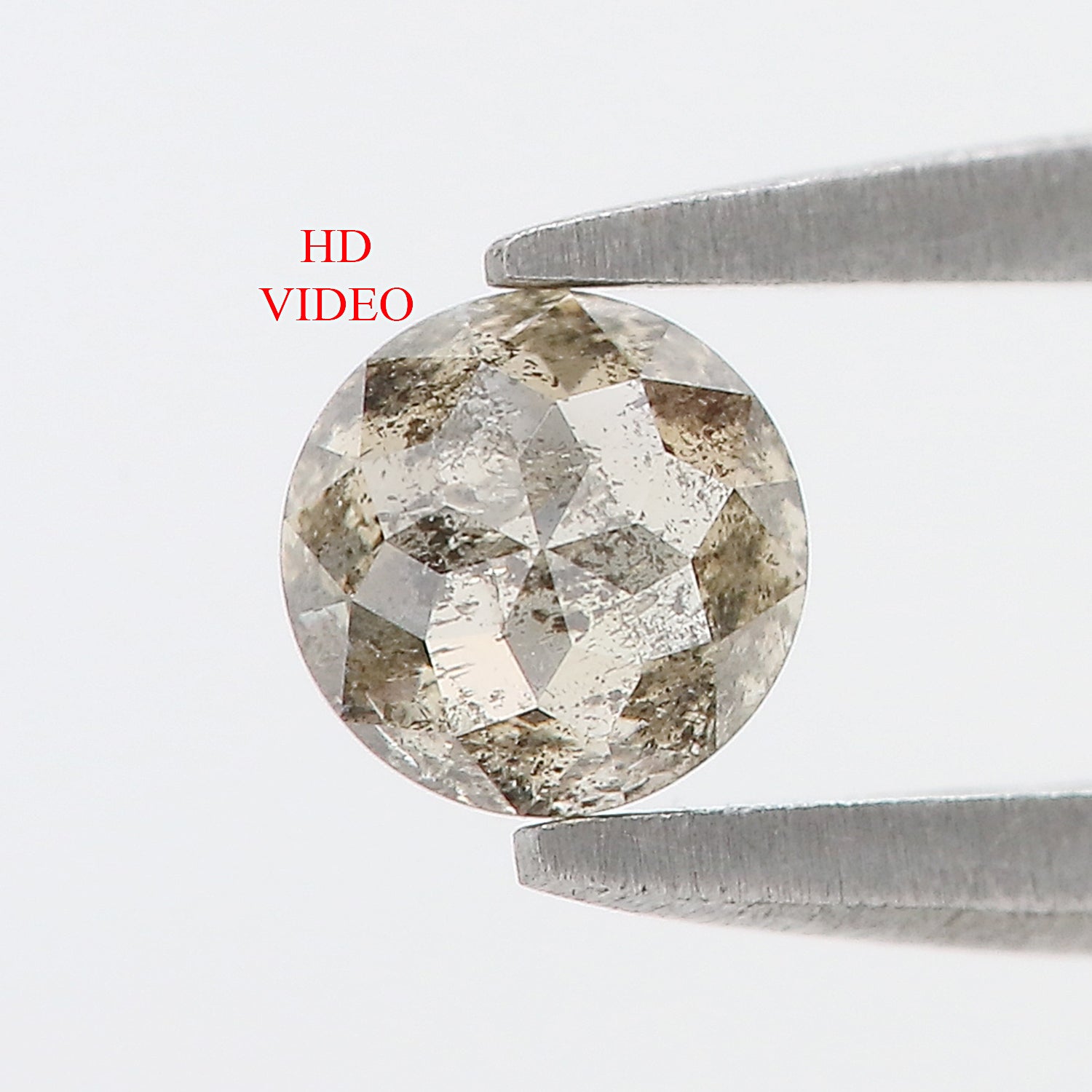 0.49 Ct Natural Loose Round Rose Cut Diamond Salt And Pepper Round Shape Diamond 4.50 MM Natural Black Grey Round Rose Cut Diamond LQ9813