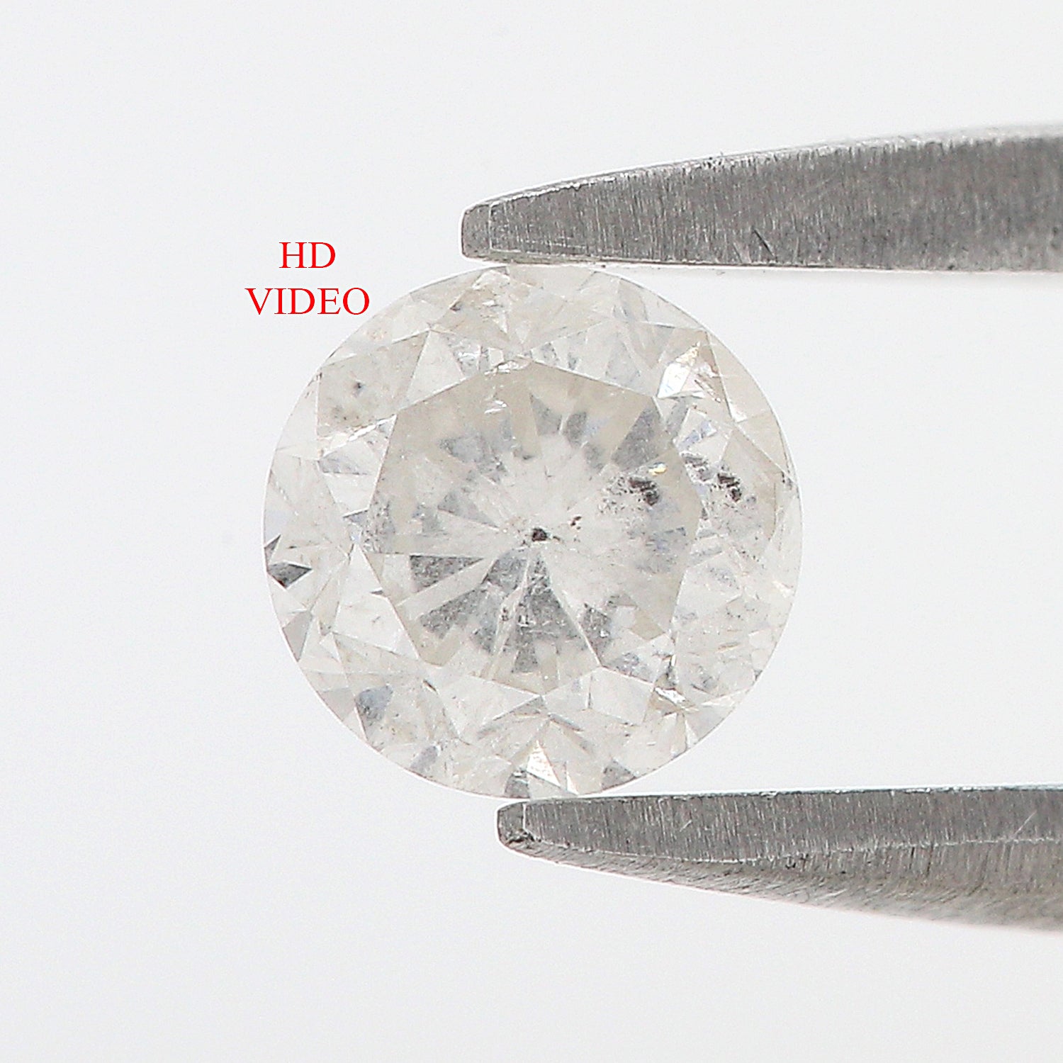 0.61 CT Natural Loose Round Shape Diamond Salt And Pepper Round Diamond 5.20 MM Natural Gray Color Diamond Round Brilliant Cut Diamond N2610