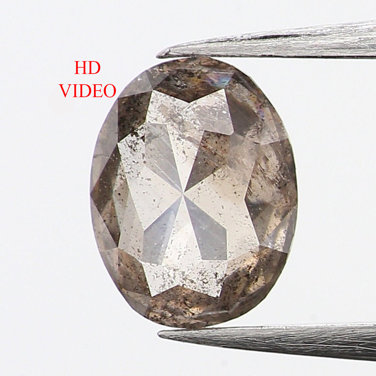 0.36 CT Natural Loose Oval Shape Diamond Salt And Pepper Oval Cut Diamond 5.25 MM Natural Loose Black Grey Color Oval Rose Cut Diamond LQ414