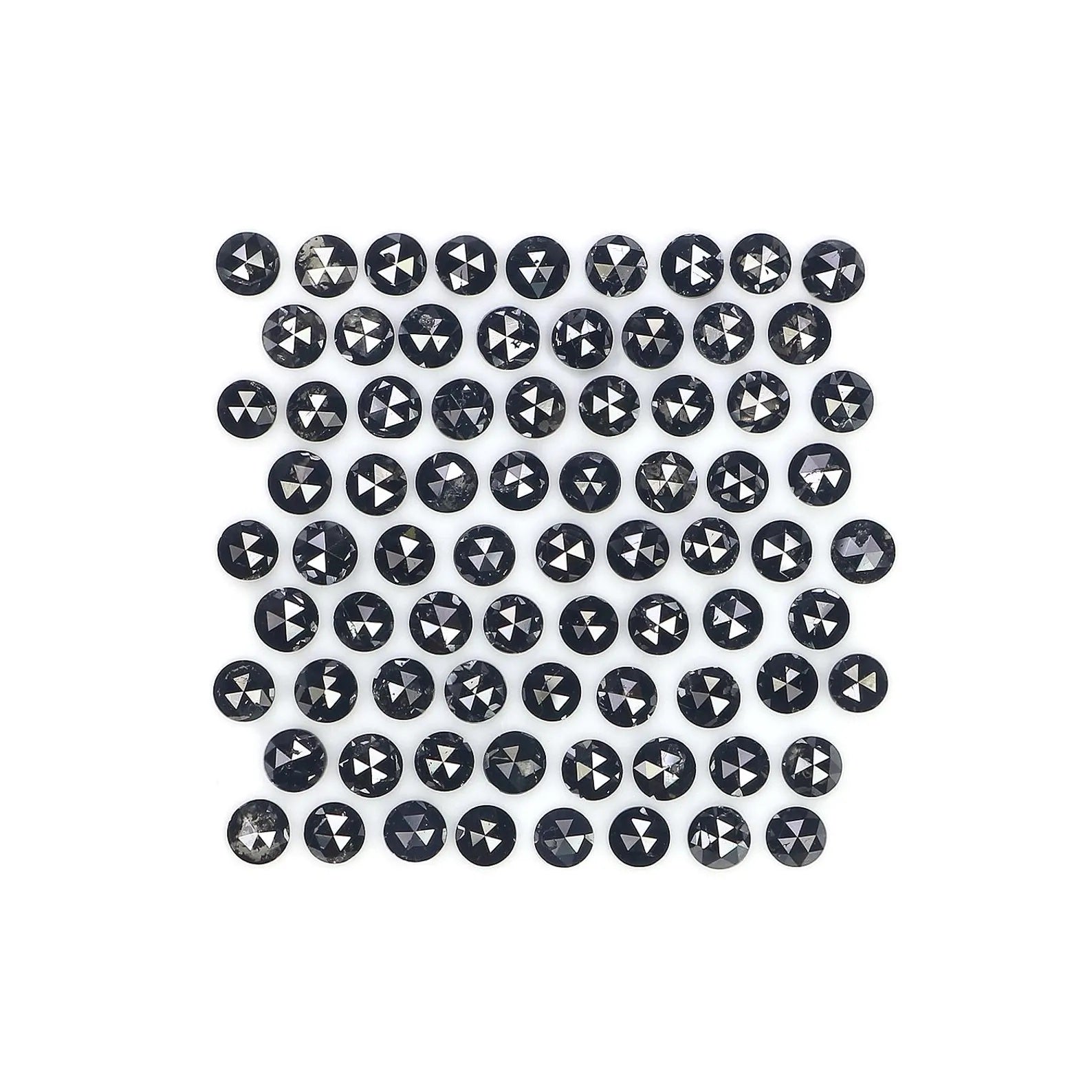 3.29 CT Natural Loose Round Shape Diamond Black Color Round Cut Diamond 2.10 MM Natural Diamond Black Color Round Rose Cut Diamond NQ1813