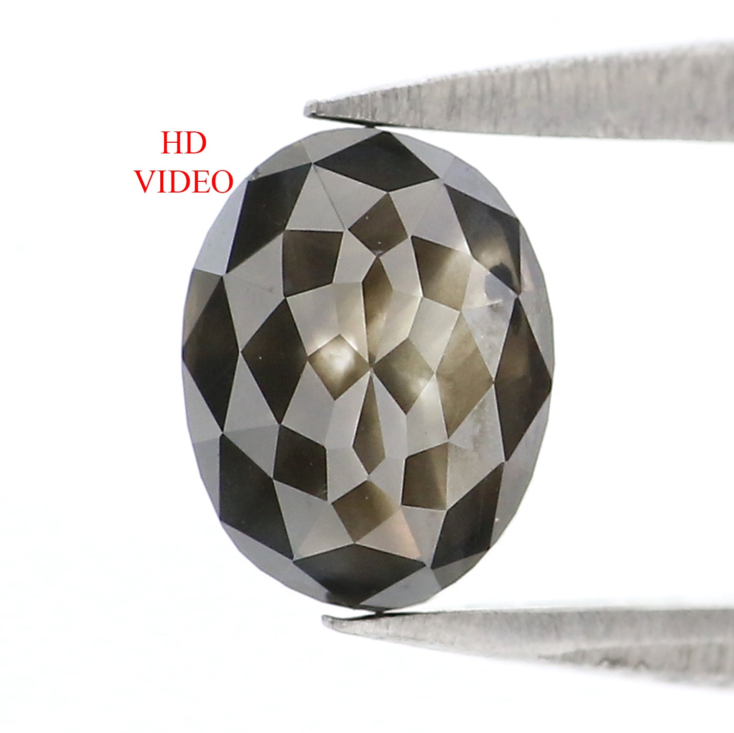 0.84 CT Natural Loose Oval Shape Diamond Black Color Oval Shape Diamond 6.30 MM Natural Loose Black Color Oval Rose Cut Diamond QL8355