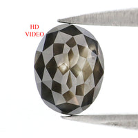 Natural Loose Oval Diamond, Black Color Oval Diamond, Natural Loose Diamond, Oval Rose Cut Diamond, 0.84 CT Oval Shape Diamond KDL8355