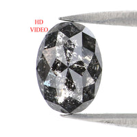 Natural Loose Oval Diamond, Salt And Pepper Oval Diamond, Natural Loose Diamond, Oval Rose Cut Diamond, 1.12 CT Oval Shape Diamond L2995