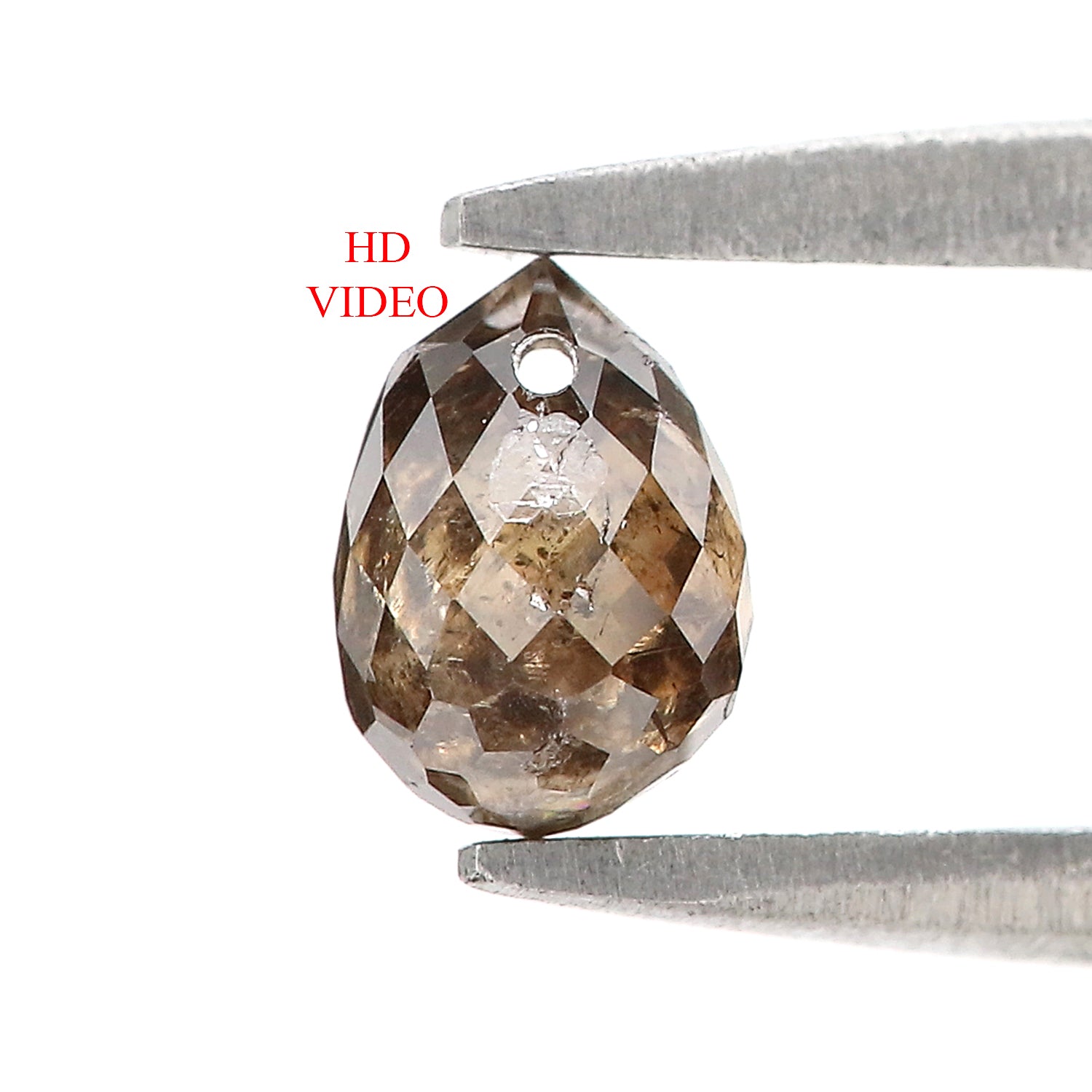 0.79 Ct Natural Loose Briolette Shape Diamond Brown Color Drop Diamond 5.55 MM Natural Loose Brown Color Briolette Rose Cut Diamond LQ9824