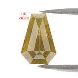 Natural Loose Coffin Diamond, Yellow Color Coffin Diamond Natural Loose Diamond Coffin Rose Cut Diamond 1.95 CT Coffin Shape Diamond KDL9830