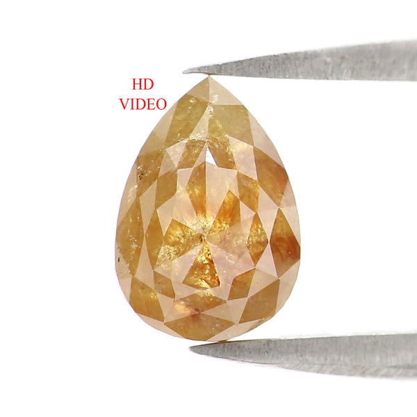 Natural Loose Pear Diamond, Brown Color Pear Cut Diamond, Natural Loose Diamond, Pear Rose Cut Diamond, 1.26 CT Pear Shape Diamond KDL2848