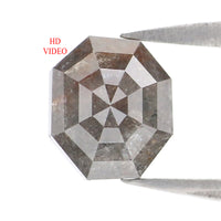 Natural Loose Octagon Diamond Grey Color 1.26 CT 6.60 MM Antique Shape Rose Cut Diamond KR1069