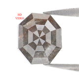 Natural Loose Octagon Diamond Grey Color 1.26 CT 6.60 MM Antique Shape Rose Cut Diamond KR1069