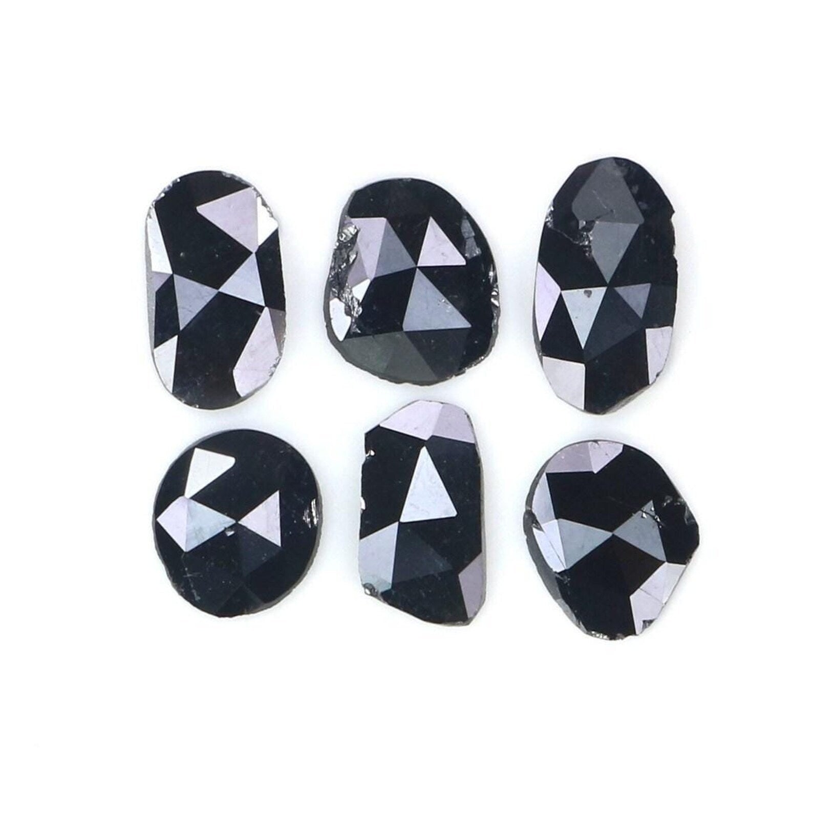 1.15 CT Natural Loose Slice Shape Diamond Black Color Irregular Cut Diamond 6.40 MM Natural Loose Diamond Slice Rose Cut Diamond NQ2229