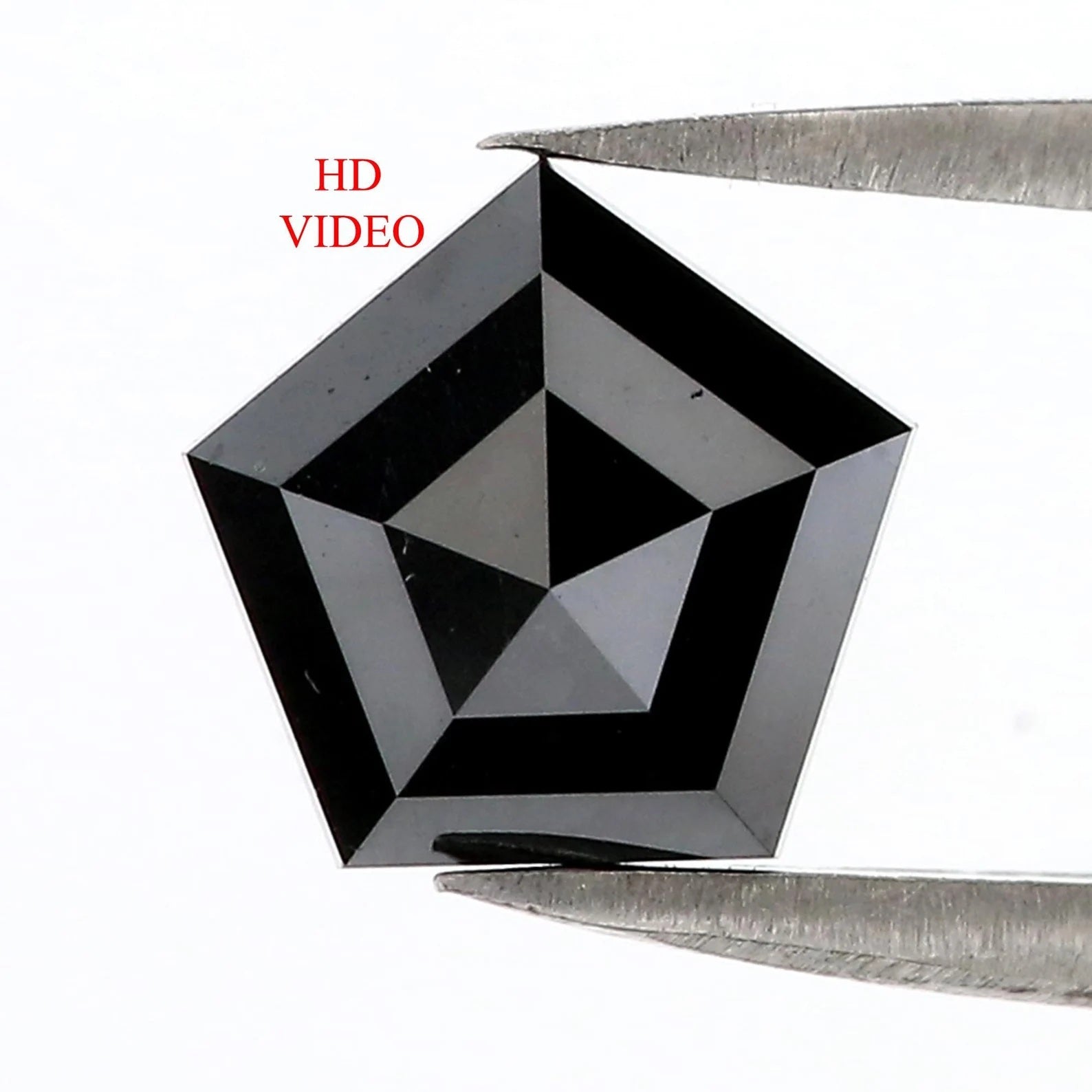 2.41 CT Natural Loose Pentagon Shape Diamond Black Color Pentagon Shape Diamond 8.35 MM Natural Loose Diamond Black Pentagon Diamond QN689