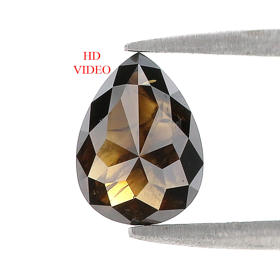 1.86 CT Natural Loose Pear Shape Diamond Brown Color Pear Cut Diamond 9.15 MM Natural Brown Pear Cut Diamond Pear Rose Cut Diamond L3403