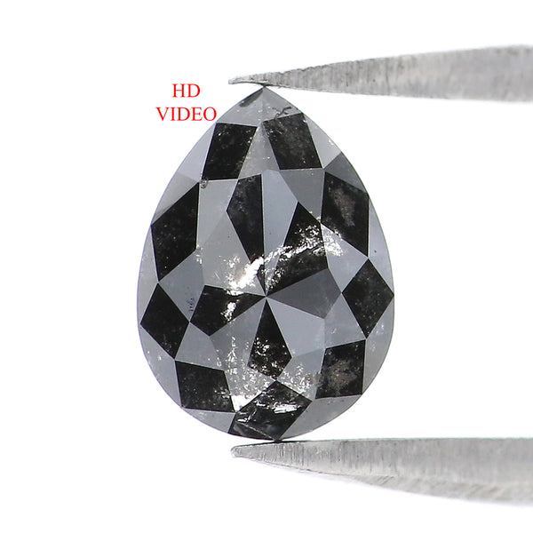 0.74 CT Natural Loose Pear Diamond Salt And Pepper Pear Diamond Natural Loose Diamond 7.00 MM Pear Rose Cut Diamond Pear Cut Diamond LQ3006